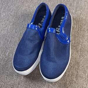 Tiggy London Women’s Slip On Casual Shows Blue Shimmer Size 9M Clean